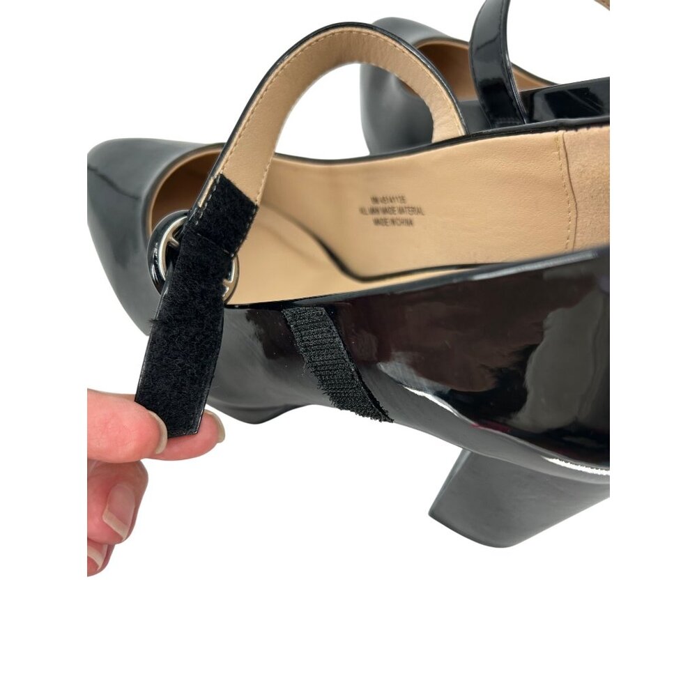 Black Patent Mary Jane Chunky Block Heels Womens 8 Platform Buckle Strap Whimsy - Picture 6 of 11